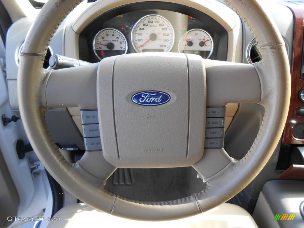 2005 F150 Lariat SuperCrew 4x4 - Oxford White / Tan photo #38