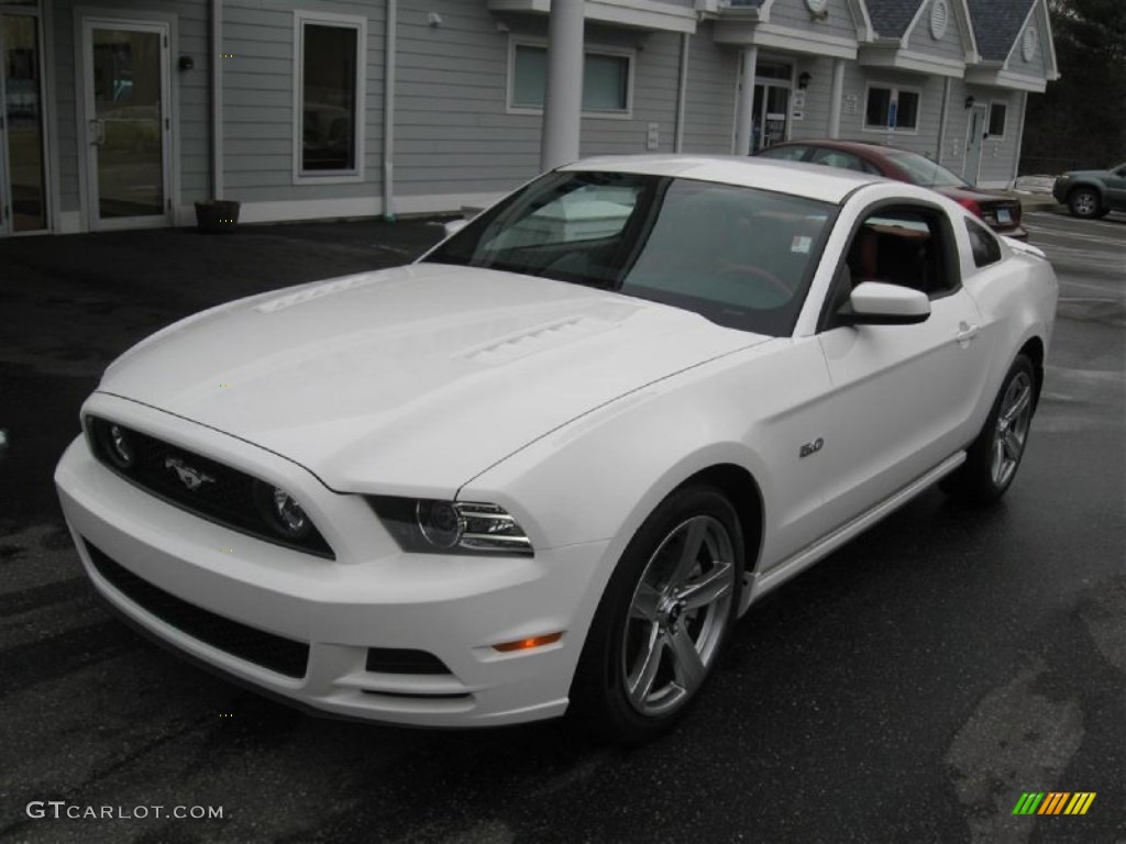2013 Mustang GT Premium Coupe - Performance White / Brick Red/Cashmere Accent photo #3