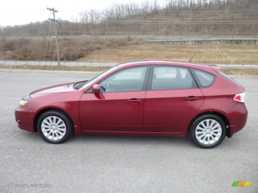 2011 Impreza 2.5i Premium Wagon - Camellia Red Pearl / Carbon Black photo #4