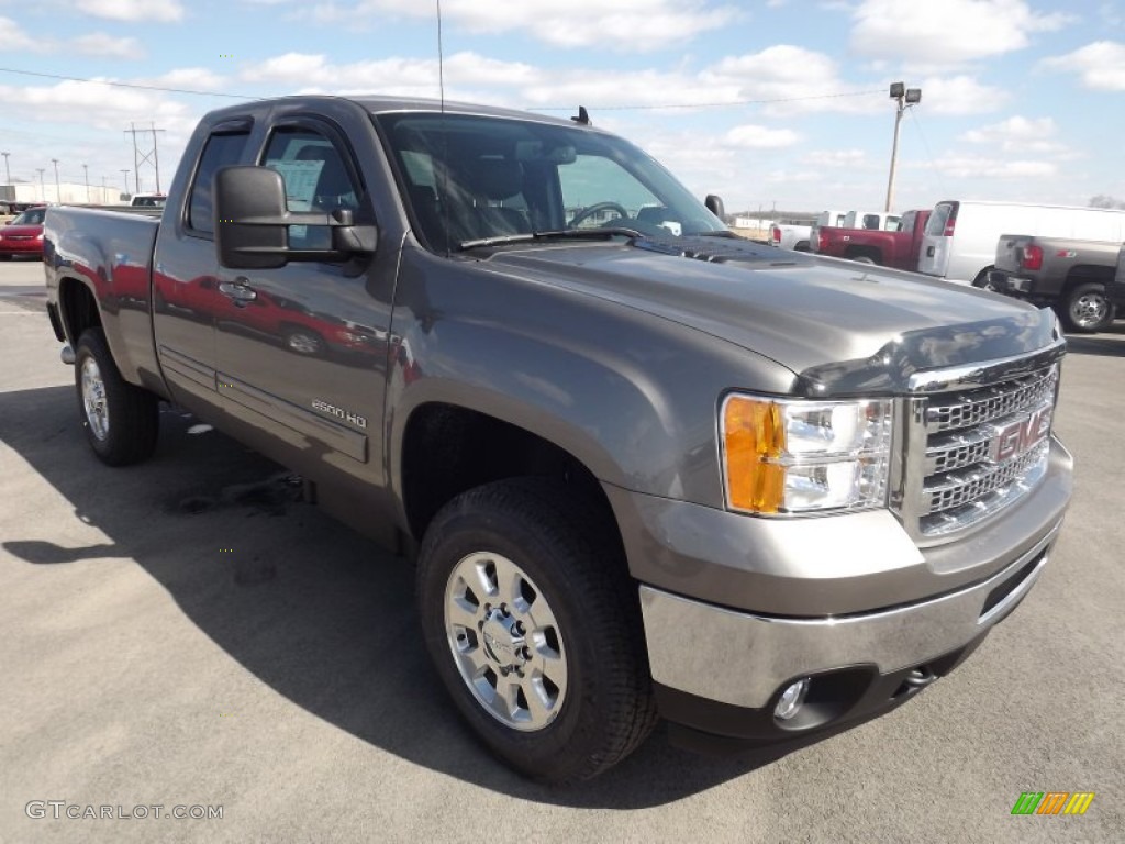 Steel Gray Metallic 2013 GMC Sierra 2500HD SLT Extended Cab 4x4 Exterior Photo #78227051