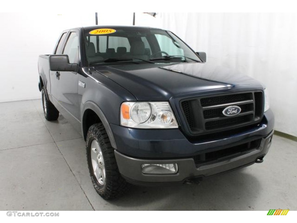 2005 F150 FX4 SuperCab 4x4 - True Blue Metallic / Medium Flint Grey photo #4