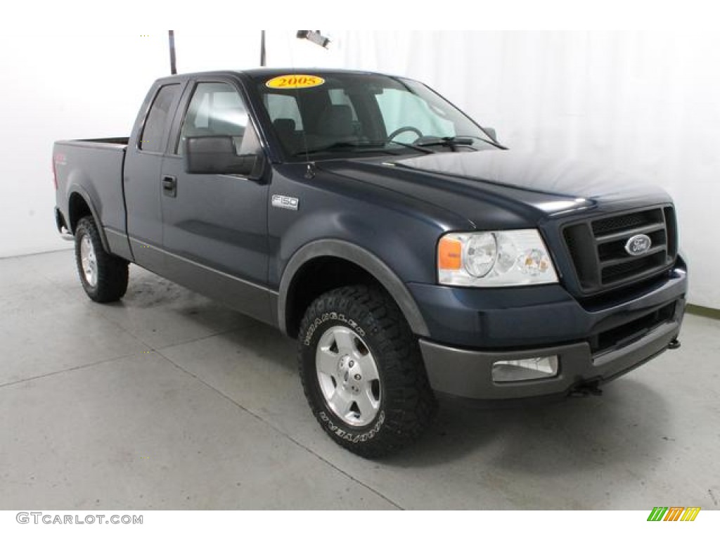 True Blue Metallic 2005 Ford F150 FX4 SuperCab 4x4 Exterior Photo #78228175