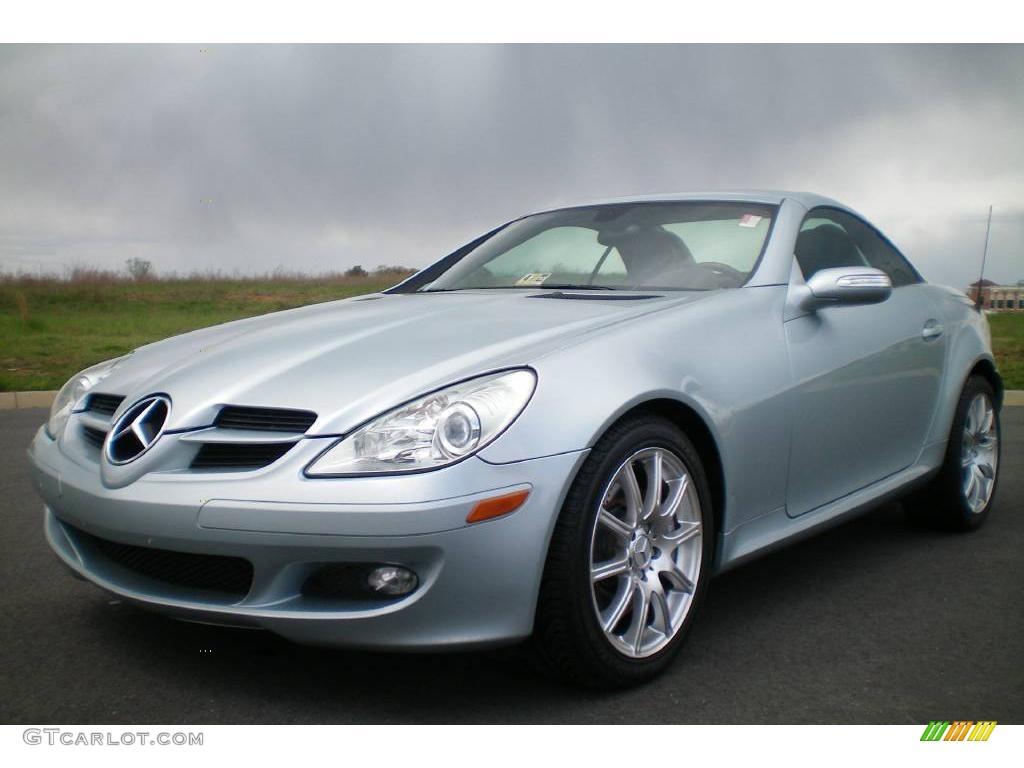 2005 SLK 350 Roadster - Diamond Silver Metallic / Blue photo #1