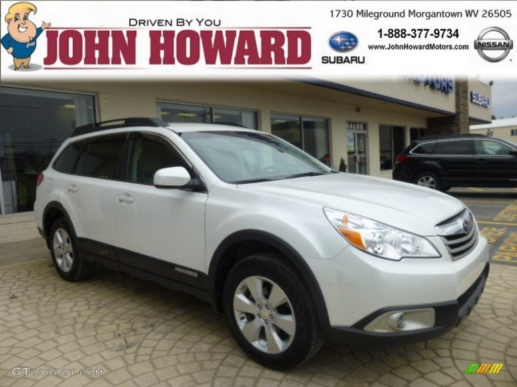 2011 Outback 2.5i Premium Wagon - Satin White Pearl / Warm Ivory photo #1