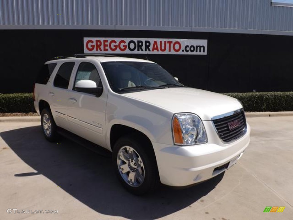 2013 Yukon SLT - White Diamond Tricoat / Light Tan photo #1