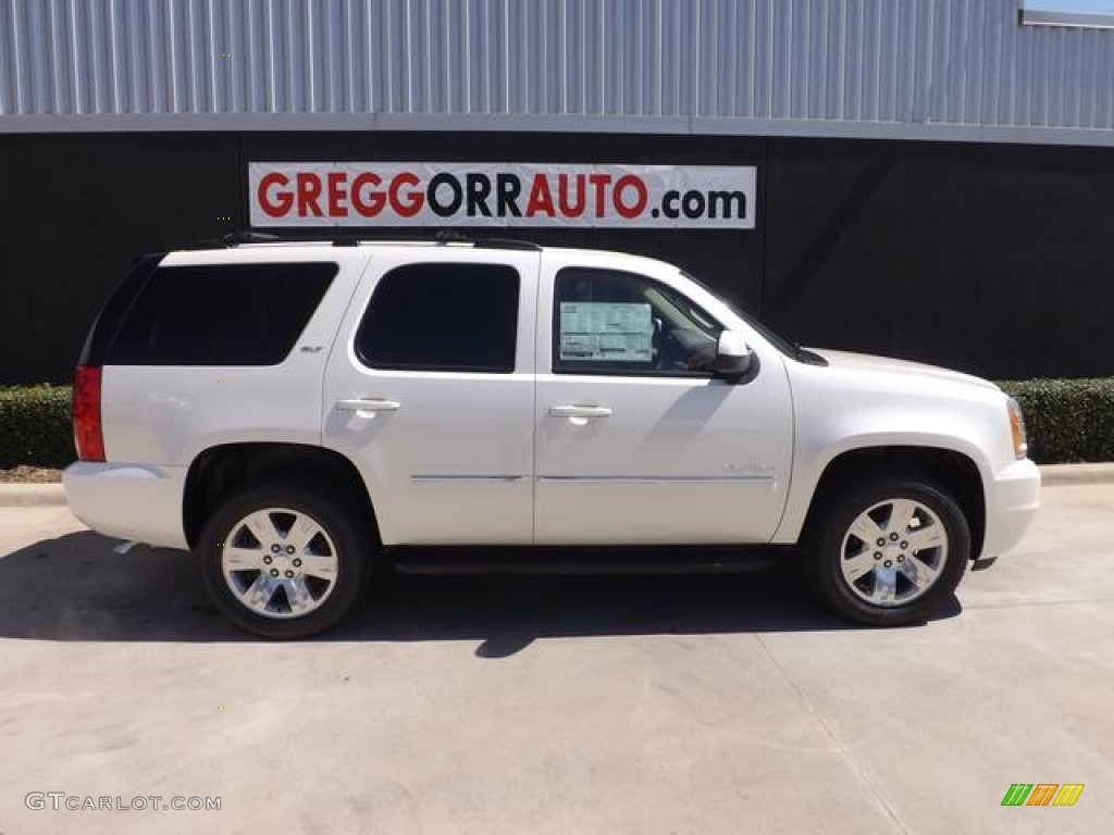 2013 Yukon SLT - White Diamond Tricoat / Light Tan photo #3