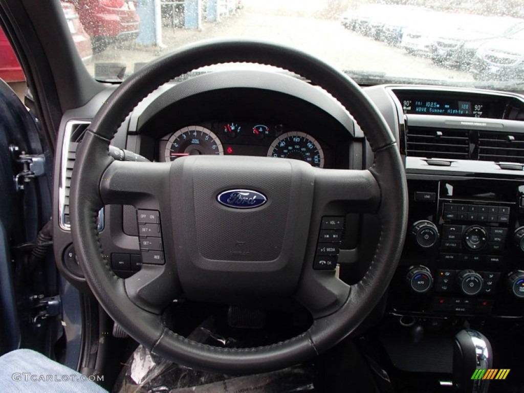 2011 Ford Escape Limited 4WD Charcoal Black Steering Wheel Photo #78234091