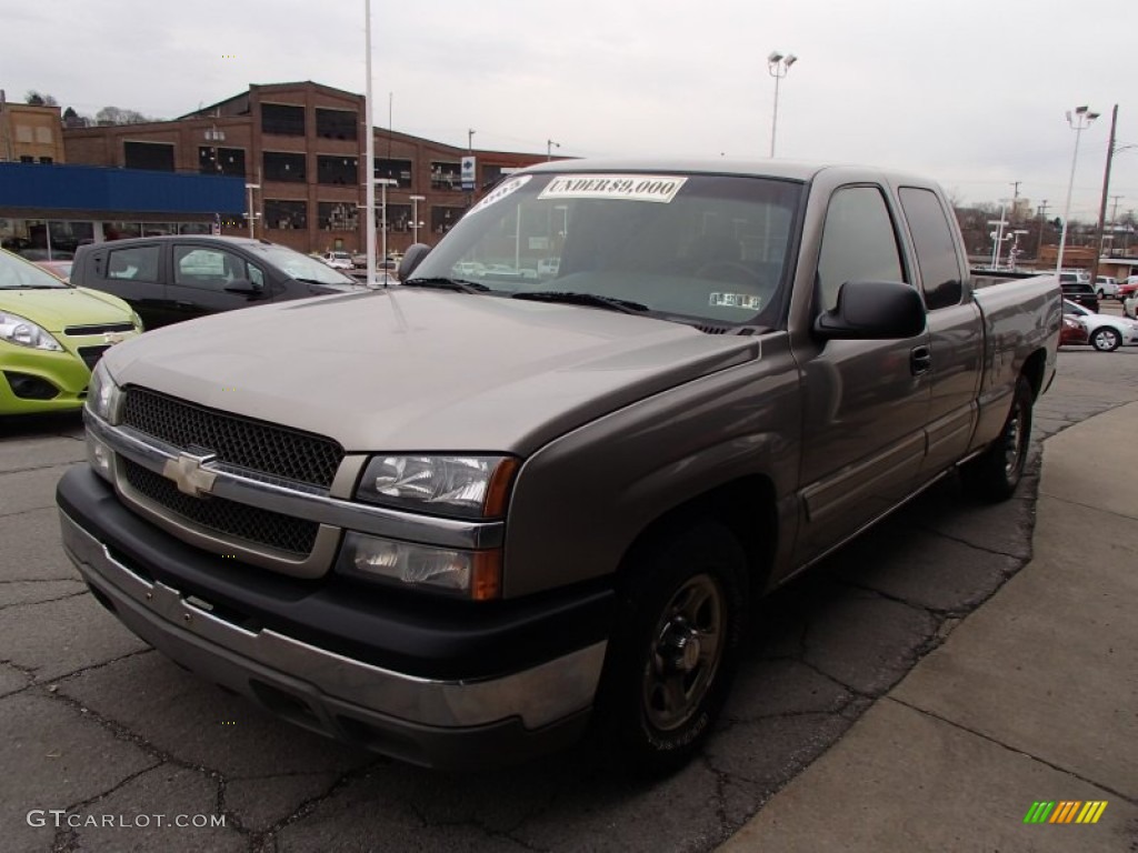 2003 Silverado 1500 LS Extended Cab - Light Pewter Metallic / Dark Charcoal photo #4