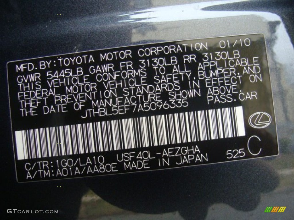 2010 LS Color Code 1G0 for Smoky Granite Mica Photo #78235654