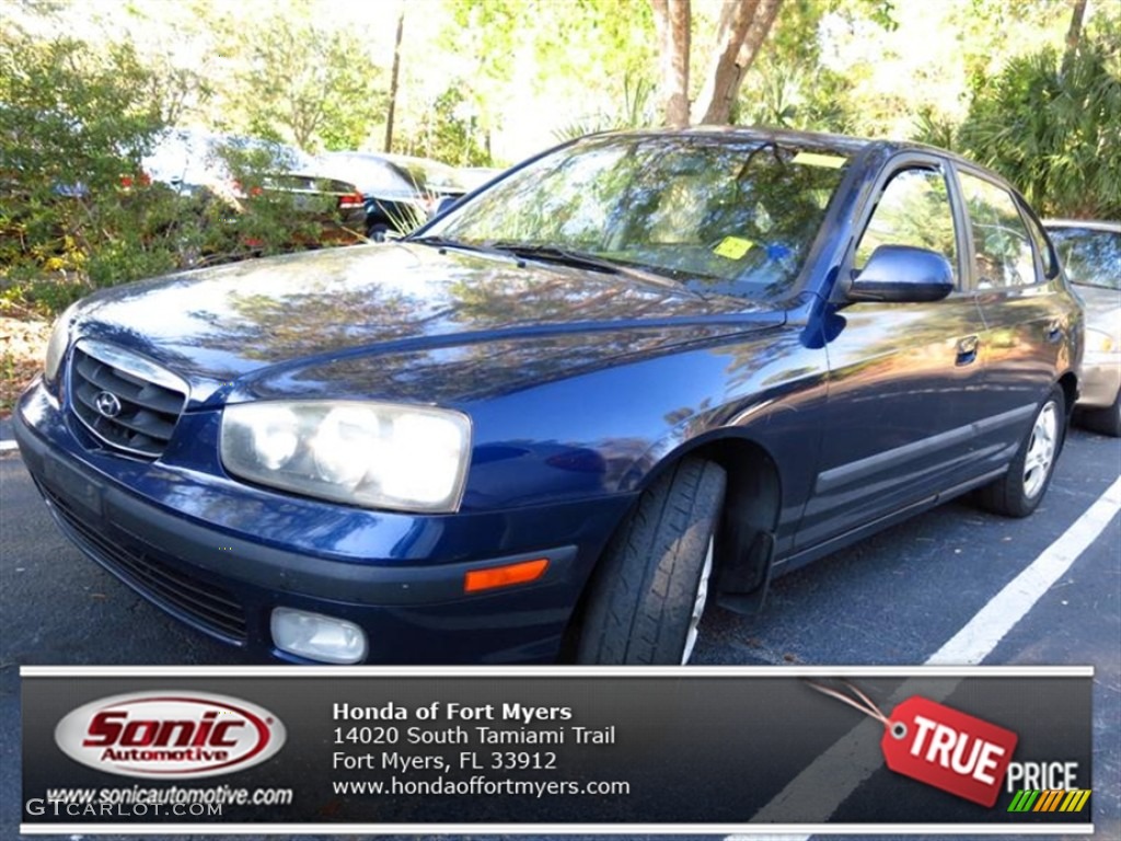 2002 Elantra GT Hatchback - Carbon Blue / Dark Gray photo #1