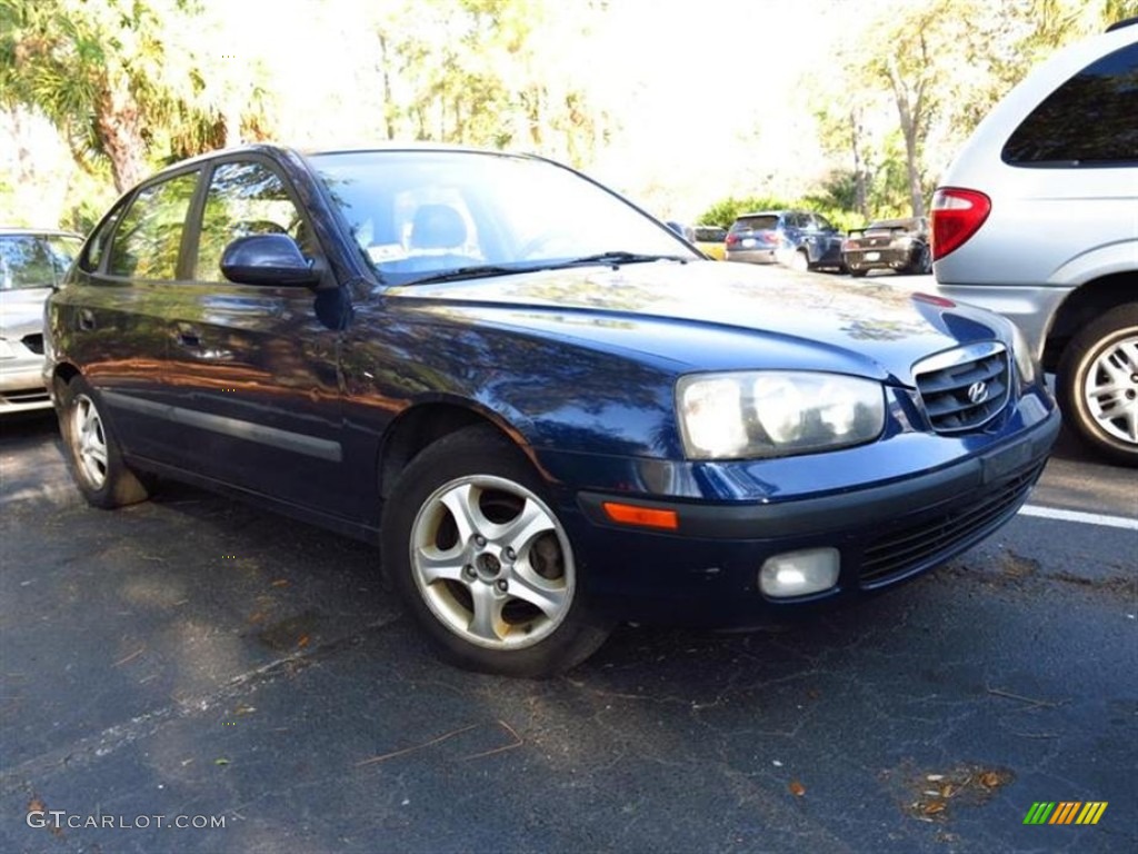 2002 Elantra GT Hatchback - Carbon Blue / Dark Gray photo #4