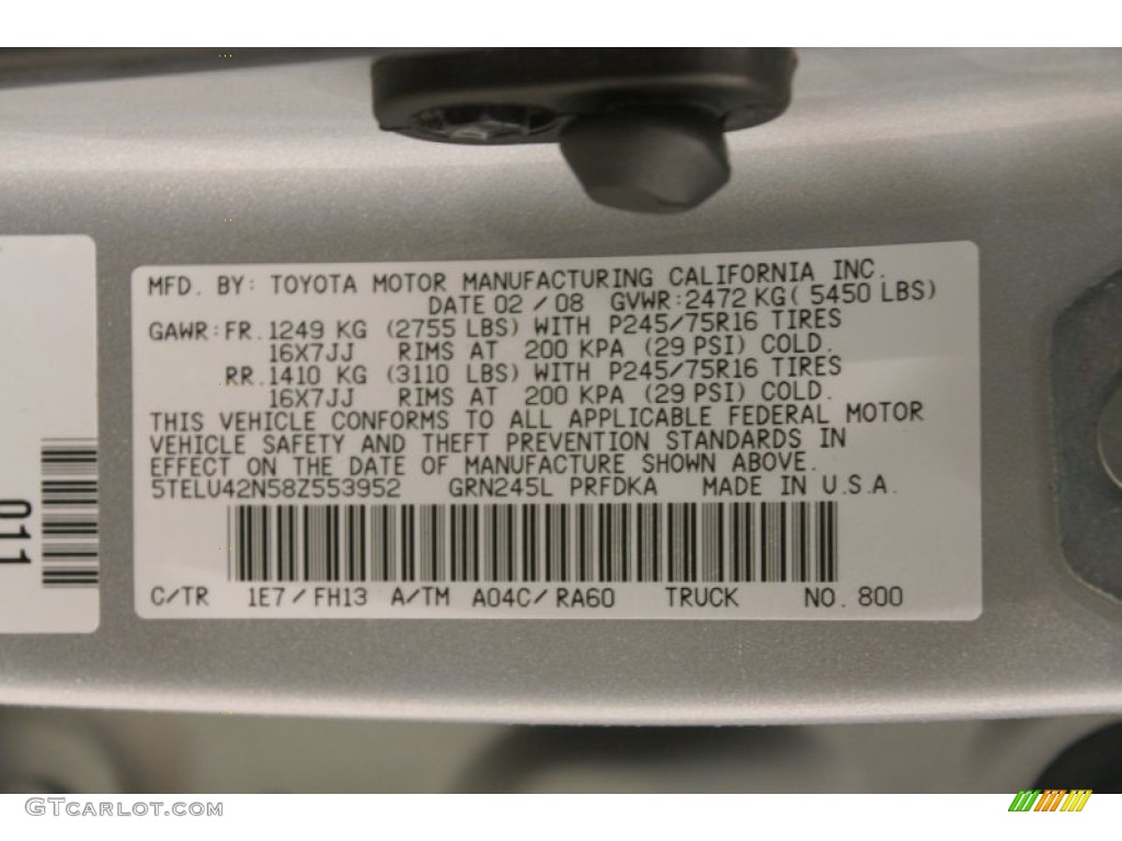 2008 Tacoma V6 Double Cab 4x4 - Silver Streak Mica / Graphite Gray photo #15