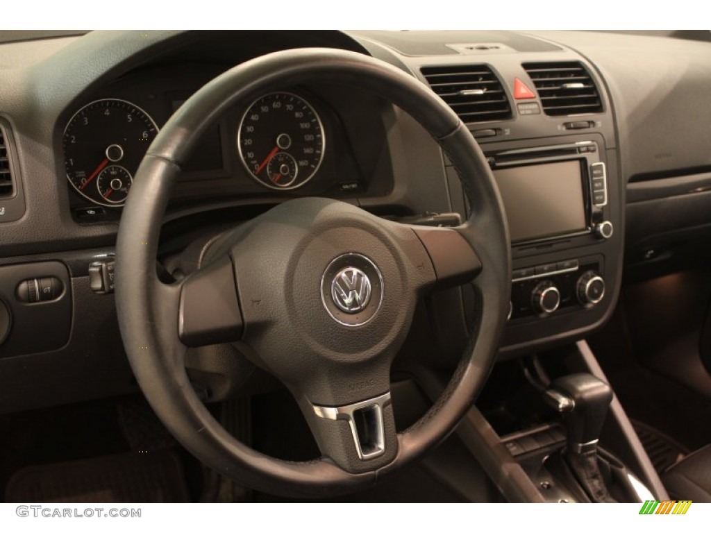 2010 Volkswagen Jetta SE Sedan Titan Black Steering Wheel Photo #78240572