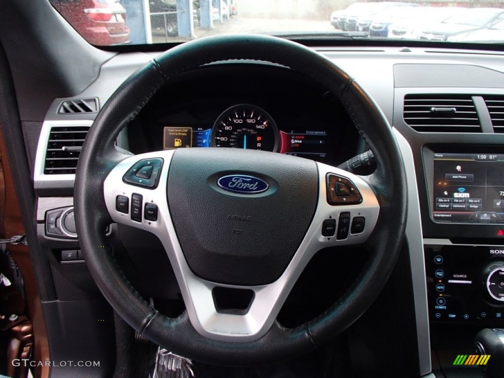 2011 Ford Explorer Limited 4WD Pecan/Charcoal Steering Wheel Photo #78241420