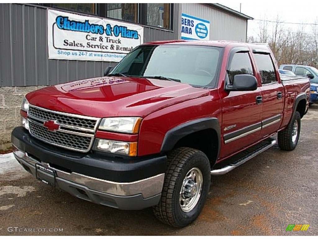 2005 Silverado 2500HD LS Crew Cab 4x4 - Sport Red Metallic / Dark Charcoal photo #1