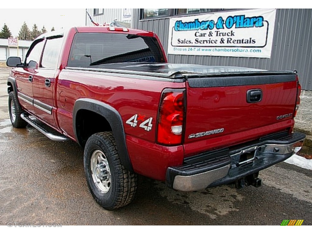 2005 Silverado 2500HD LS Crew Cab 4x4 - Sport Red Metallic / Dark Charcoal photo #5