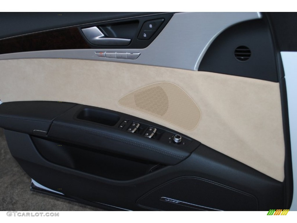 2013 Audi A8 4.0T quattro Velvet Beige Door Panel Photo #78241753