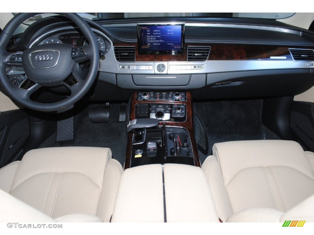 2013 Audi A8 4.0T quattro Velvet Beige Dashboard Photo #78242286