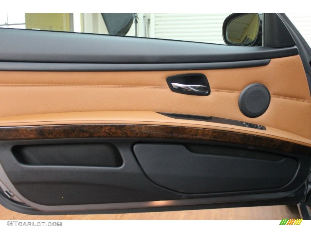 2010 BMW 3 Series 335i Coupe Saddle Brown Dakota Leather Door Panel Photo #78244189