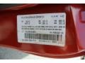 PEL: Inferno Red Pearl 2004 Chrysler Sebring Limited Convertible Color Code