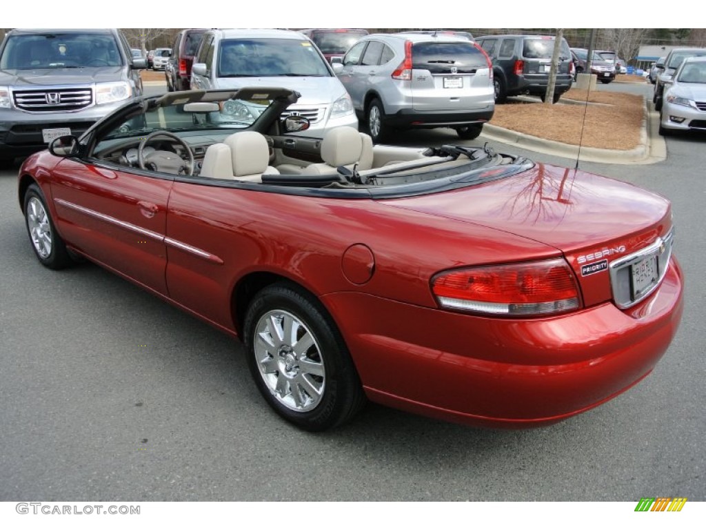 2004 Sebring Limited Convertible - Inferno Red Pearl / Taupe photo #25