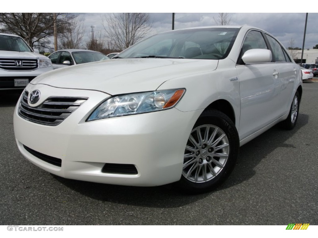 2007 Camry Hybrid - Blizzard White Pearl / Bisque photo #1
