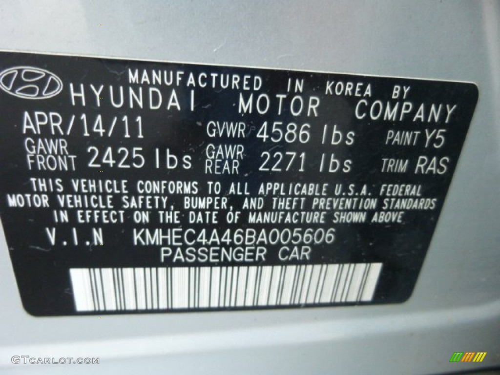 2011 Sonata Hybrid - Radiant Silver / Gray photo #24