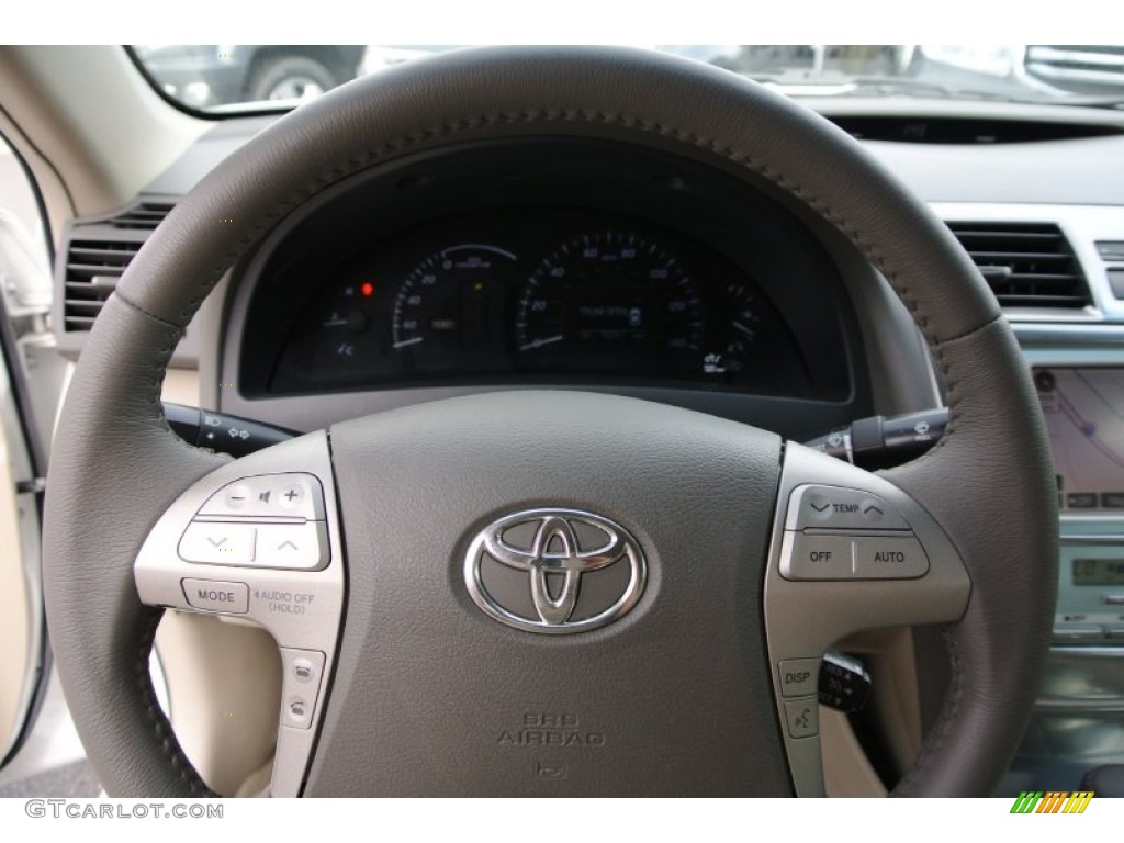 2007 Camry Hybrid - Blizzard White Pearl / Bisque photo #19