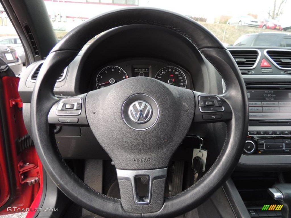 2010 Volkswagen Eos Komfort Titan Black Steering Wheel Photo #78246915