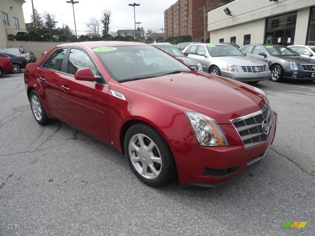 Crystal Red 2008 Cadillac CTS Sedan Exterior Photo #78248884