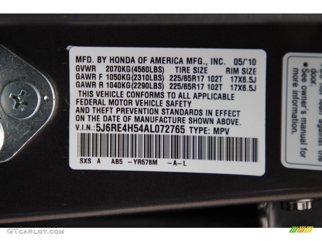 2010 CR-V EX AWD - Urban Titanium Metallic / Black photo #28