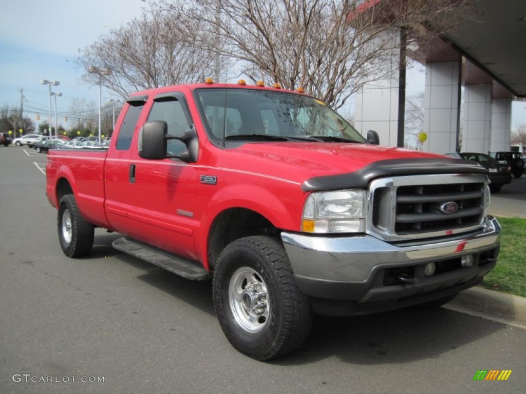 Red Clearcoat 2003 Ford F250 Super Duty Lariat SuperCab 4x4 Exterior Photo #78252952