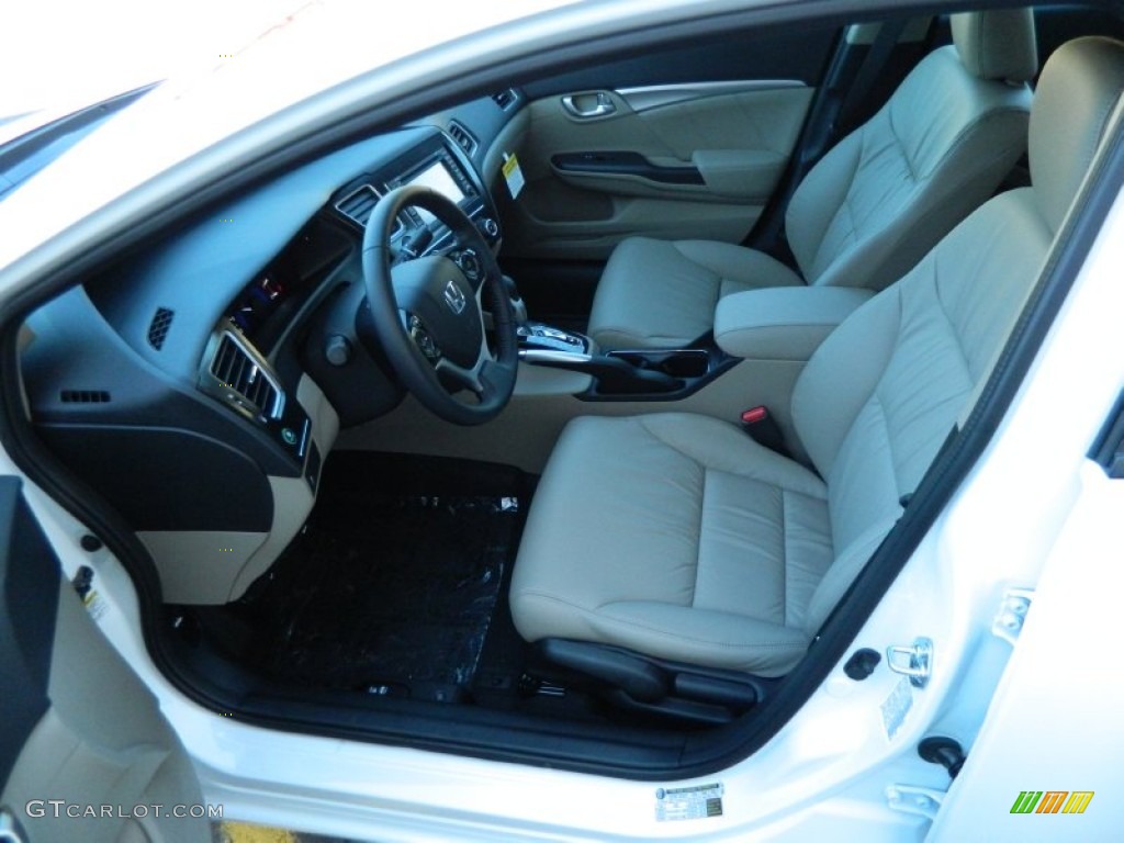 Beige Interior 2013 Honda Civic EX-L Sedan Photo #78253772