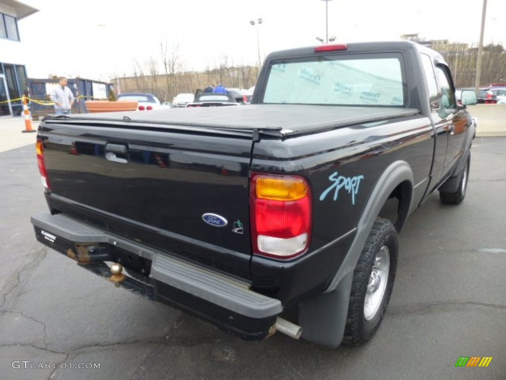 1999 Ranger Sport Extended Cab 4x4 - Black Clearcoat / Dark Graphite photo #3