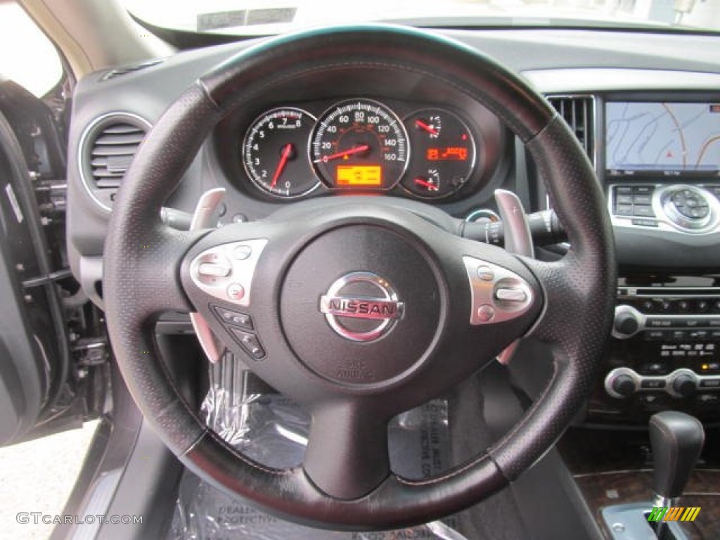 2010 Nissan Maxima 3.5 SV Premium Charcoal Steering Wheel Photo #78255868