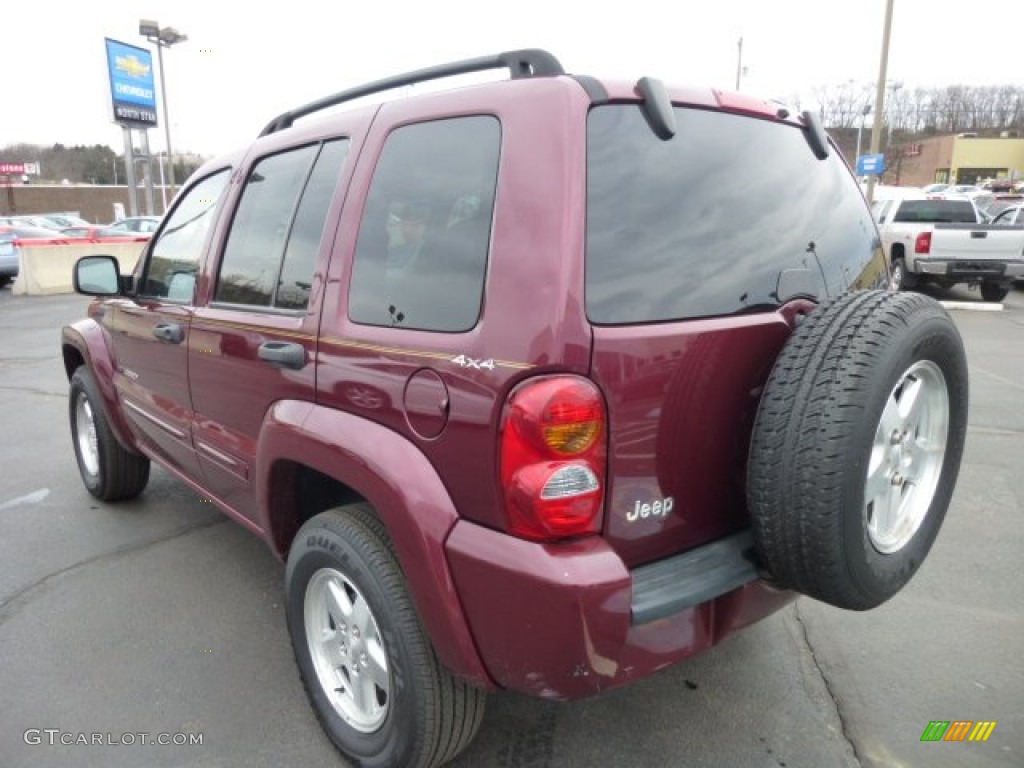 2002 Liberty Limited 4x4 - Dark Garnet Red Pearlcoat / Taupe photo #5