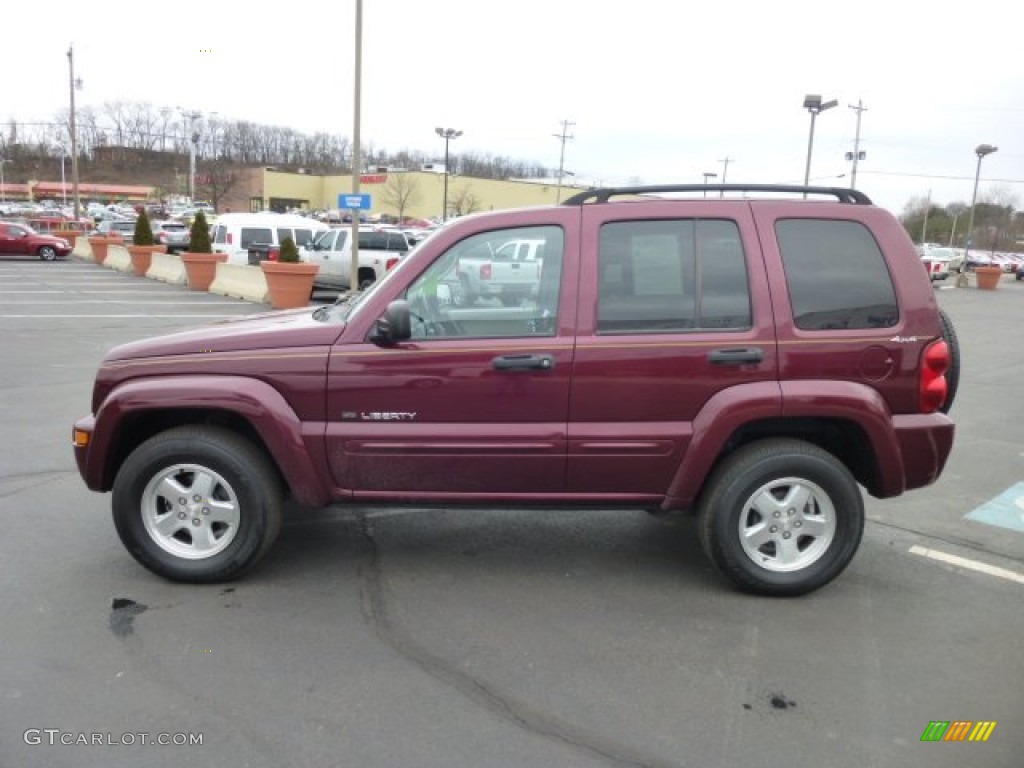 2002 Liberty Limited 4x4 - Dark Garnet Red Pearlcoat / Taupe photo #6