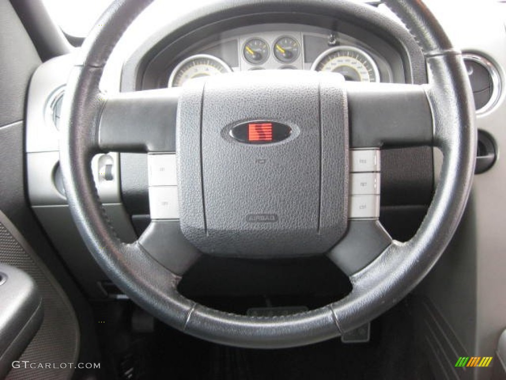 2007 Ford F150 Saleen S331 Supercharged SuperCab Saleen Dark Charcoal Steering Wheel Photo #78257707