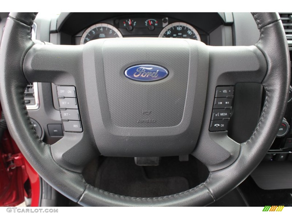 2010 Ford Escape Limited V6 4WD Charcoal Black Steering Wheel Photo #78260489
