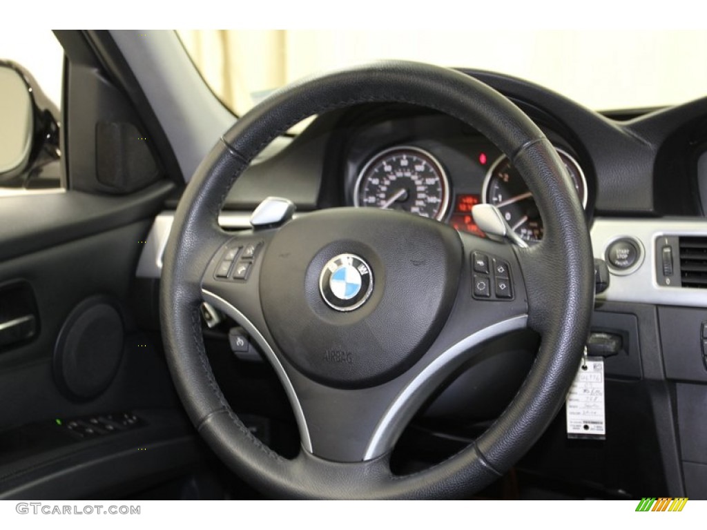 2009 BMW 3 Series 328i Sedan Black Steering Wheel Photo #78261598