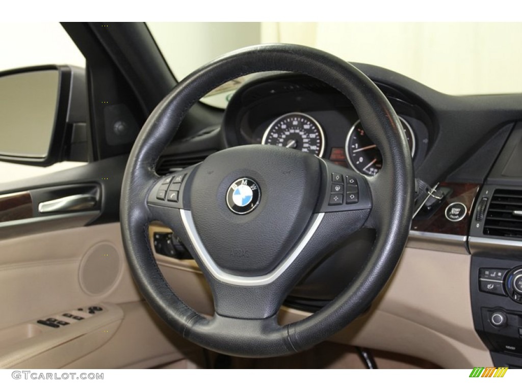 2008 BMW X5 4.8i Sand Beige Steering Wheel Photo #78262780
