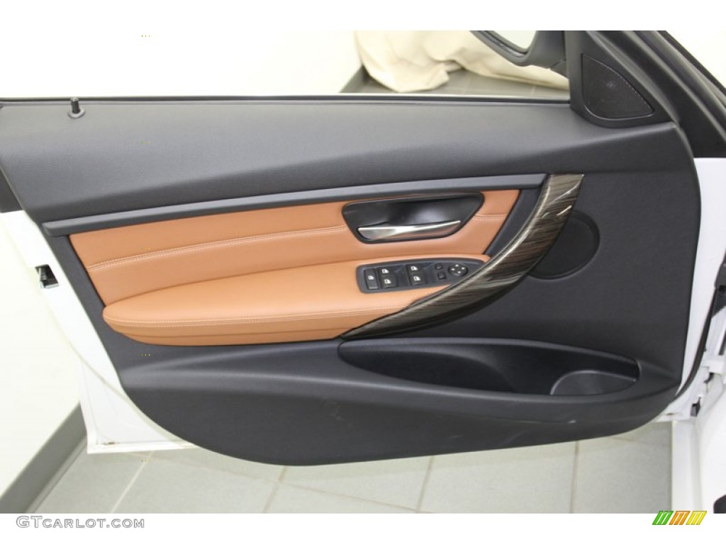 2012 BMW 3 Series 328i Sedan Saddle Brown Door Panel Photo #78263167