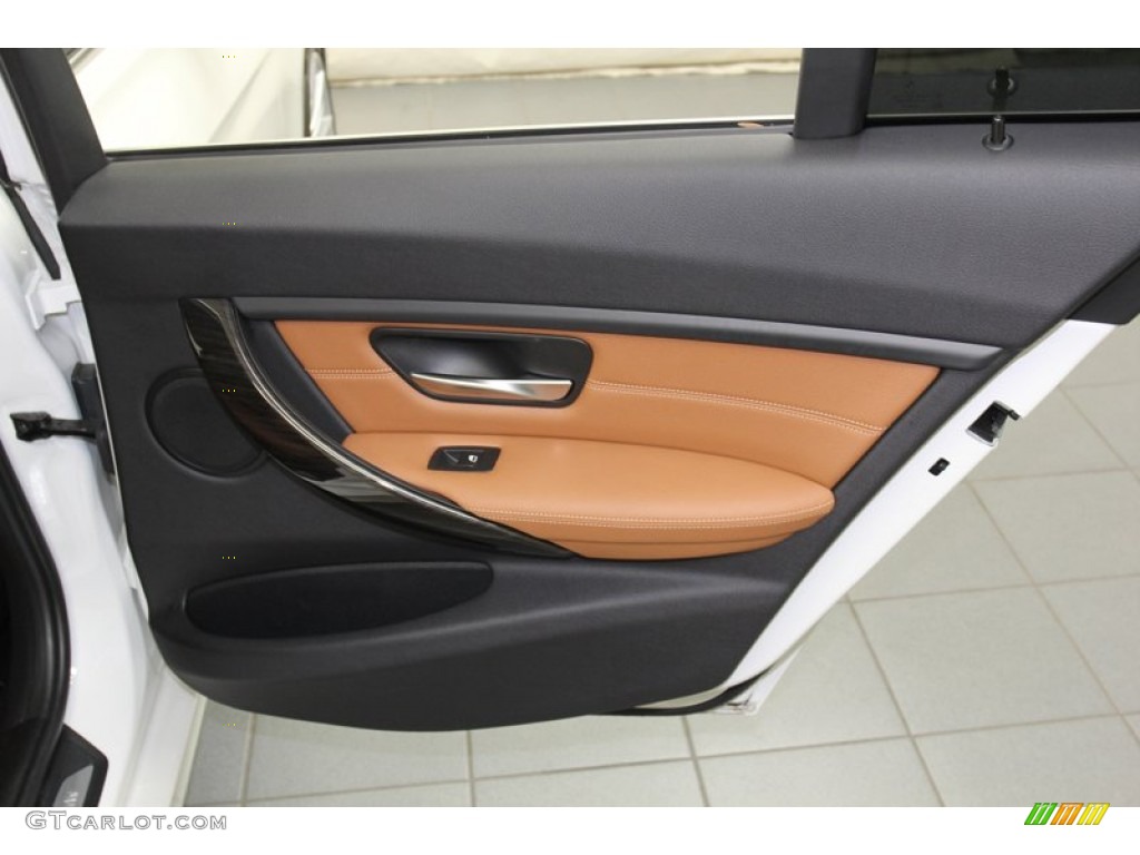 2012 BMW 3 Series 328i Sedan Saddle Brown Door Panel Photo #78263431