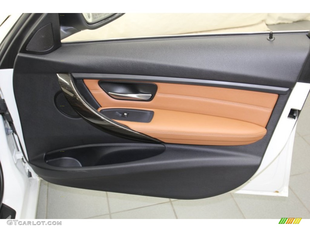 2012 BMW 3 Series 328i Sedan Saddle Brown Door Panel Photo #78263482