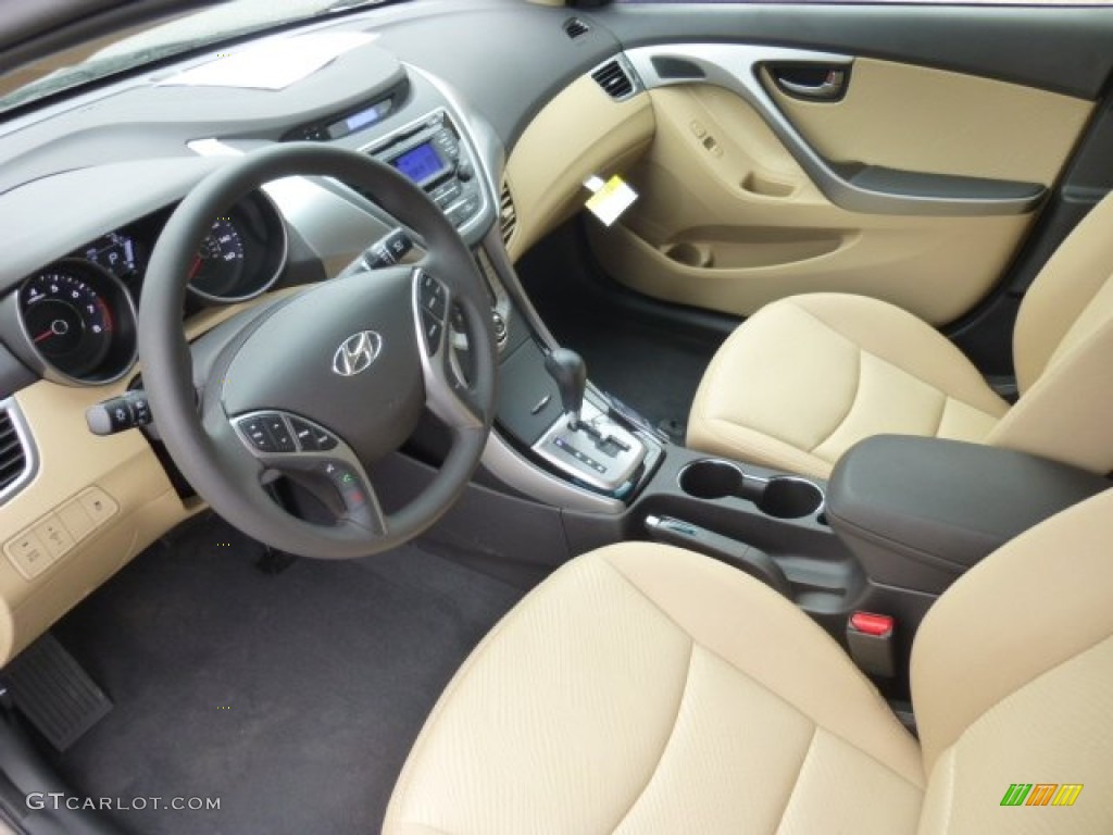 Beige Interior 2013 Hyundai Elantra GLS Photo #78263674