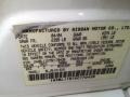 QX3: Satin White Pearl 2005 Nissan Altima 3.5 SE Color Code