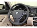 Venetian Beige 2012 BMW 5 Series ActiveHybrid 5 Steering Wheel