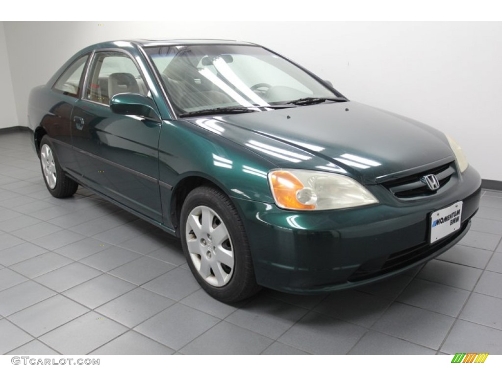 2001 Civic EX Coupe - Clover Green / Beige photo #1