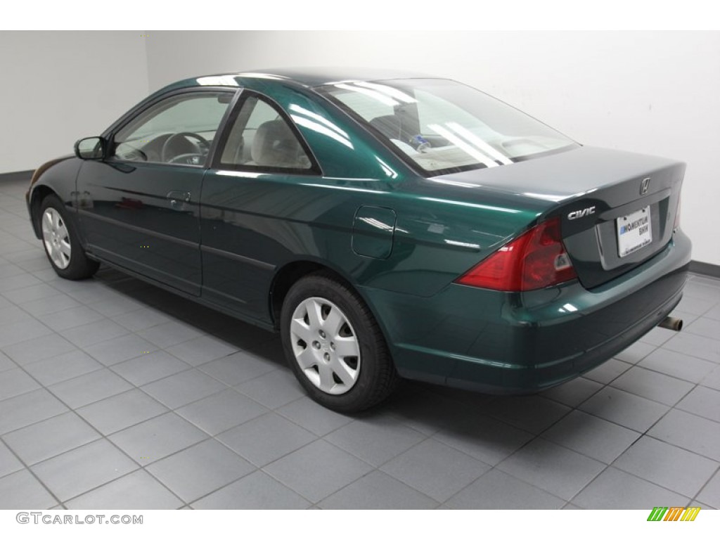 2001 Civic EX Coupe - Clover Green / Beige photo #5