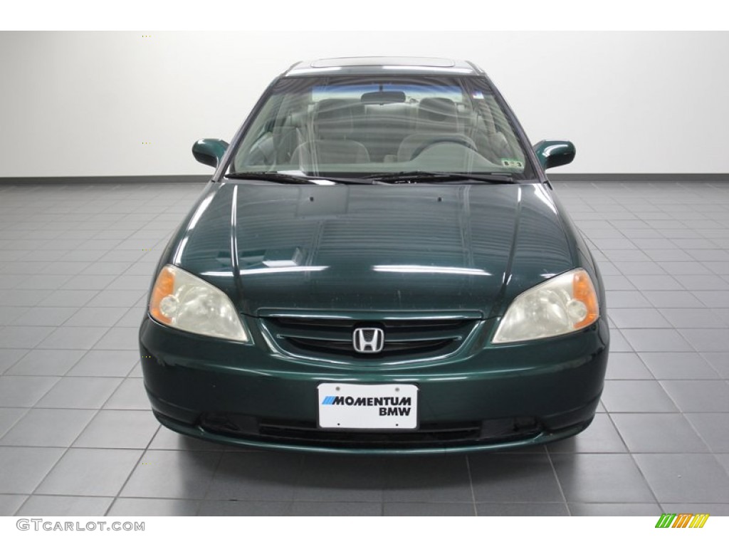 2001 Civic EX Coupe - Clover Green / Beige photo #6